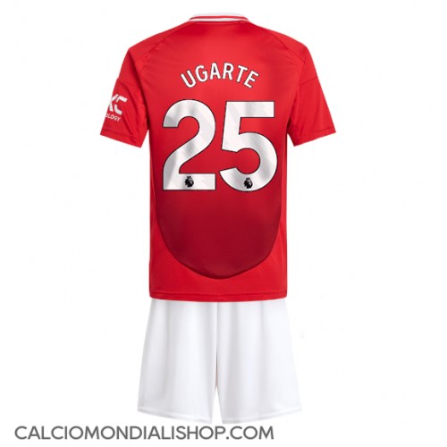 Maglie da calcio Manchester United Manuel Ugarte #25 Prima Maglia Bambino 2024-25 Manica Corta (+ Pantaloni corti)